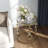 Glass End Table Set of 2, Round Side Table with Metal Frame for Living Room, Balcony, Bedroom