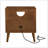 Mid Century Modern Fluted Nightstand With Charging Station, USB Ports, And Outlet Hole, 4 Solid Wood Legs, Open Space, And Drawer, Walnut