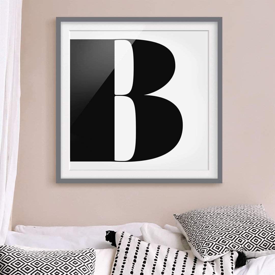 Gerahmtes Poster Roman Type Letter B