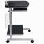 Chariot d'ordinateur compact avec rangement, espresso