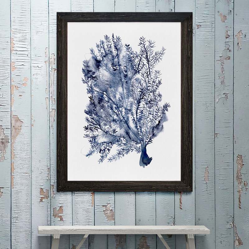 «Seaweed Under Water II», reproduction sur verre encadrée, H 28 po x l 38 po x 1,25 po, Encadré toile ébène
