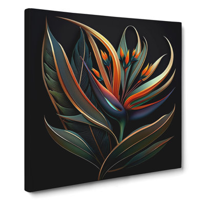 Bird Of Paradise Flower Art - Wrapped Canvas - Framed Print