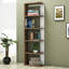 Bibliothèque moderne scandinave, noyer et blanc, 18,5 po x 63,0 po x 9,4 po | 100% panneau de particules enduit de mélamine, épaisseur: 0,7 pouce | Nombreuses tablettes murales parfaites pour la maison et l'école-1134205337