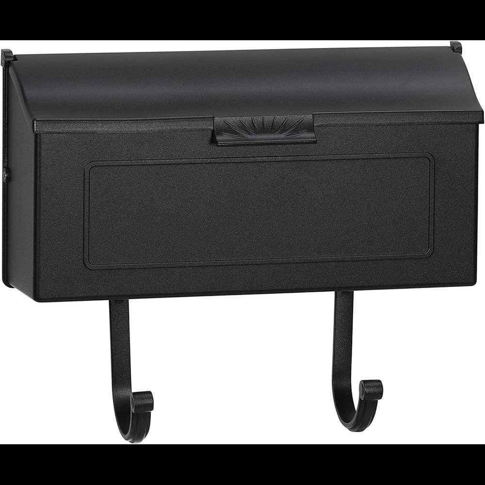 Invenitiah Small Cast Aluminum Metal Mailbox With Newspaper Hooks, Easy