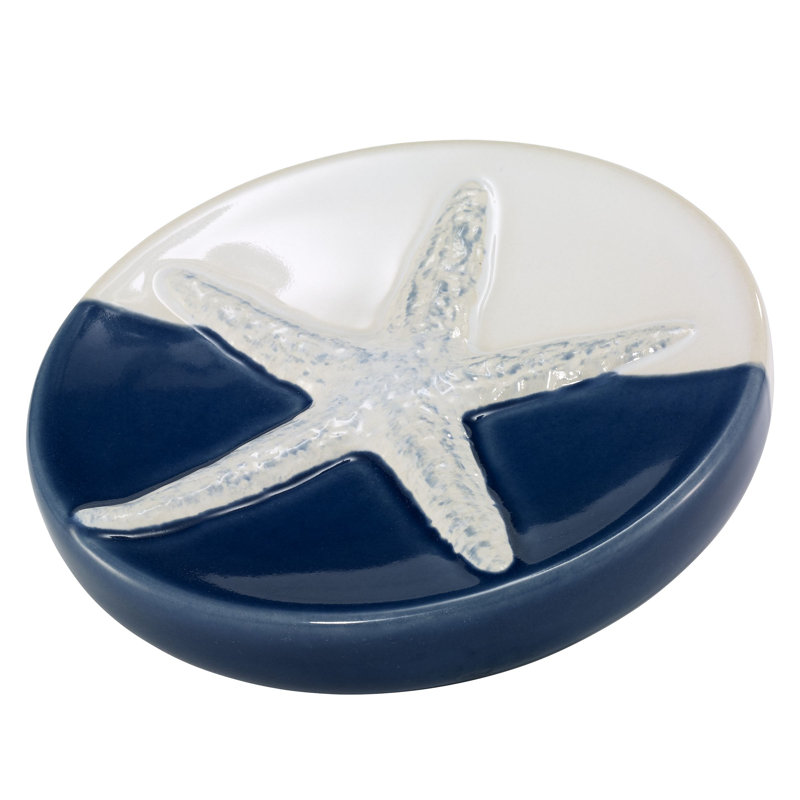 Avanti Linens Batik Coastal Ceramic / Porcelain Soap Dish