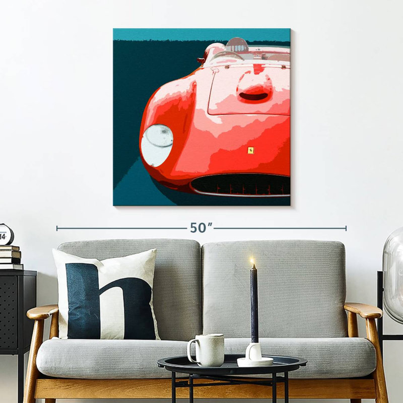 Mehar Red On Blue, 30'' H x 30'' W