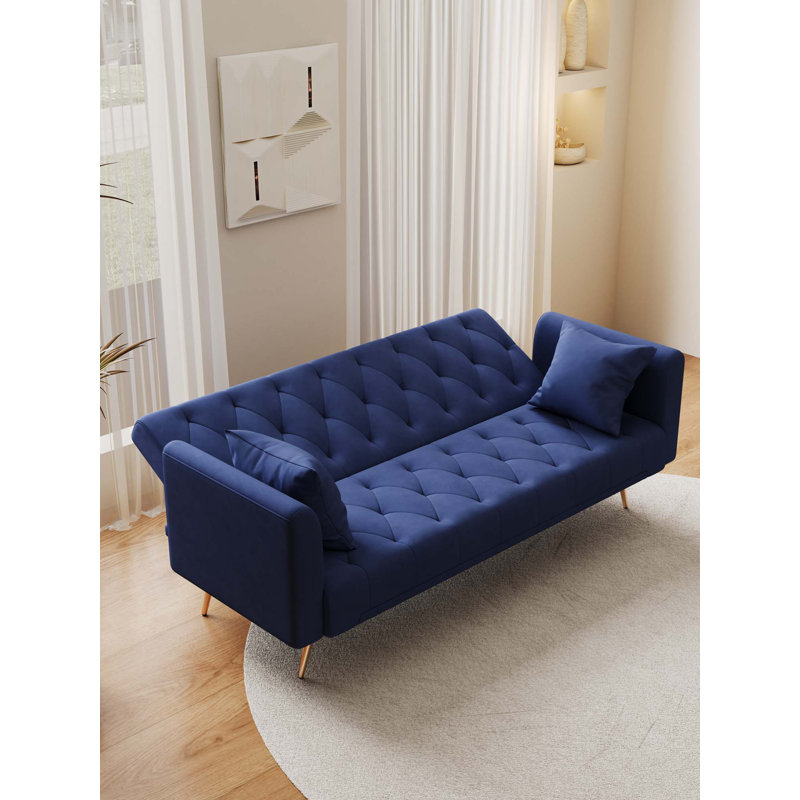 Canapé-lit double 71 po, Bleu