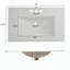 Meuble-lavabo moderne en rotin avec lavabo en céramique et beaucoup de rangement-113754394