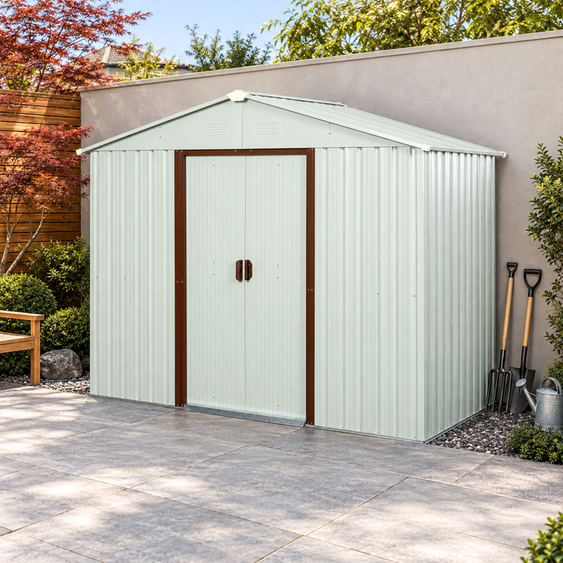 6x5 Metal Outdoor Storage Shed White