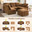 Brown 85.4" Multi - Functional Modular Sectional With Charging Ports, Phone Holder, And Lumbar Pillows For Contemporary Home Decor L Shaped Movable , Ergonomic Flexible Furnishing-1227046172
