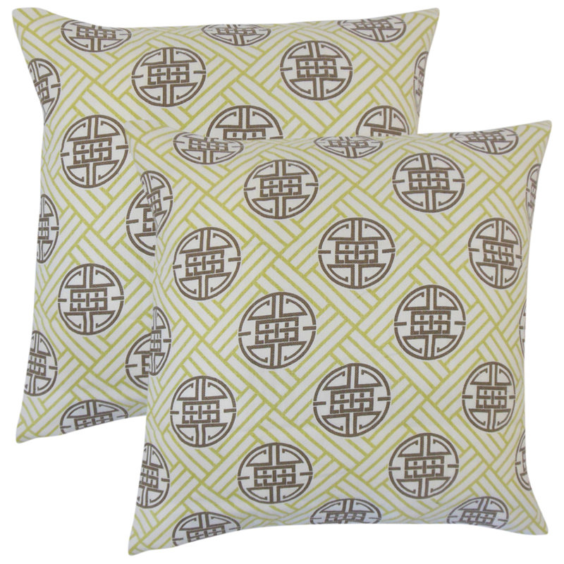 Linen Square Pillow Cover & Insert, Lime