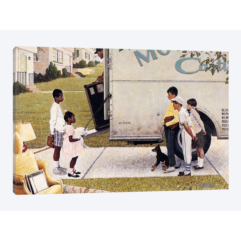 Moving In (New Kids In The Neighbourhood) by Norman Rockwell - Print on Canvas, 66.04 cm H x 45.72 cm W x 1.91 cm D, No Frame