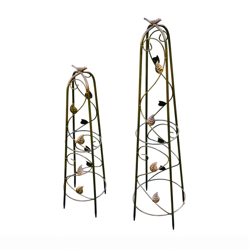 91cm H x 26cm W Metal Obelisk, Beige