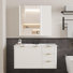 Meuble-lavabo flottant avec lavabo et armoire à pharmacie avec lumière DEL
