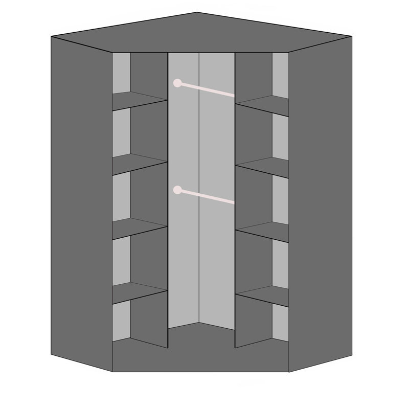 2 Door Manufactured Wood Wardrobe