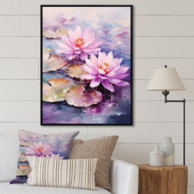 " Mauve Glass Lotus Flowers I "