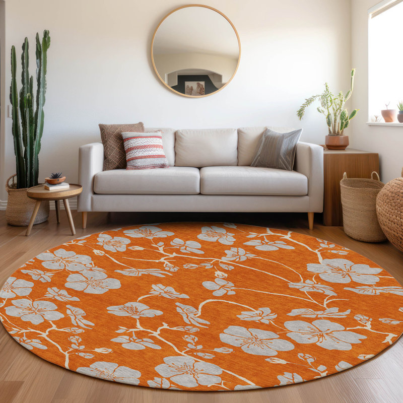 Tapis orange intérieur / extérieur lavable Inoa , 2 pi 6 po x 3 pi 10 po