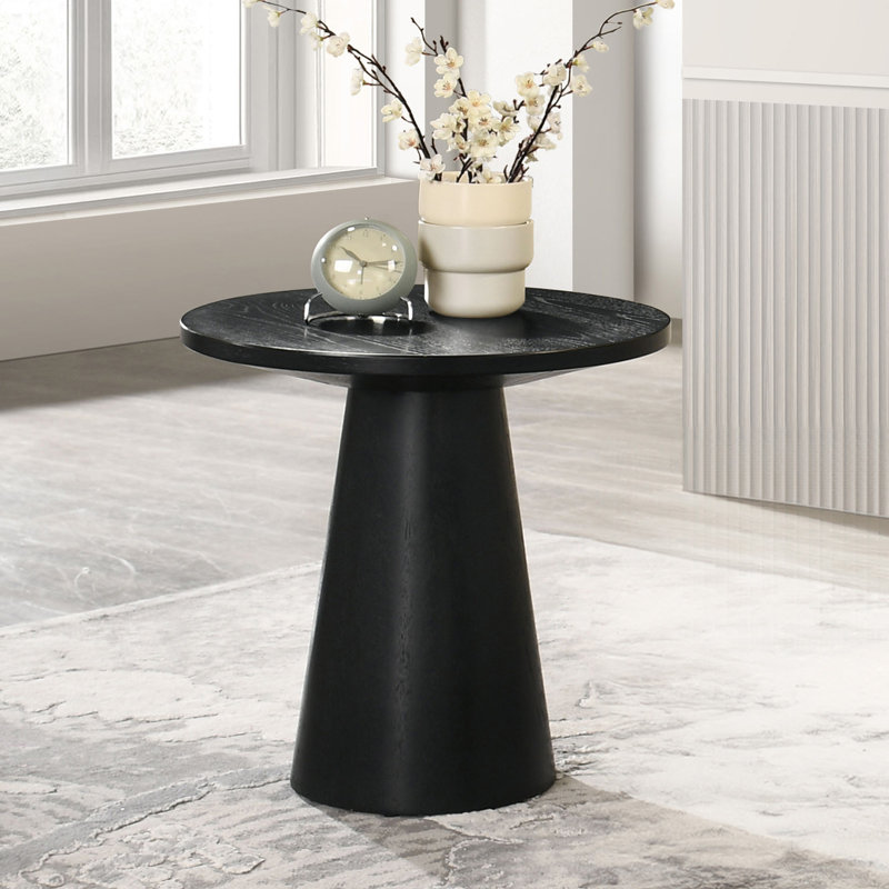 Table de bout contemporaine l 20,5 po, chêne, Noir