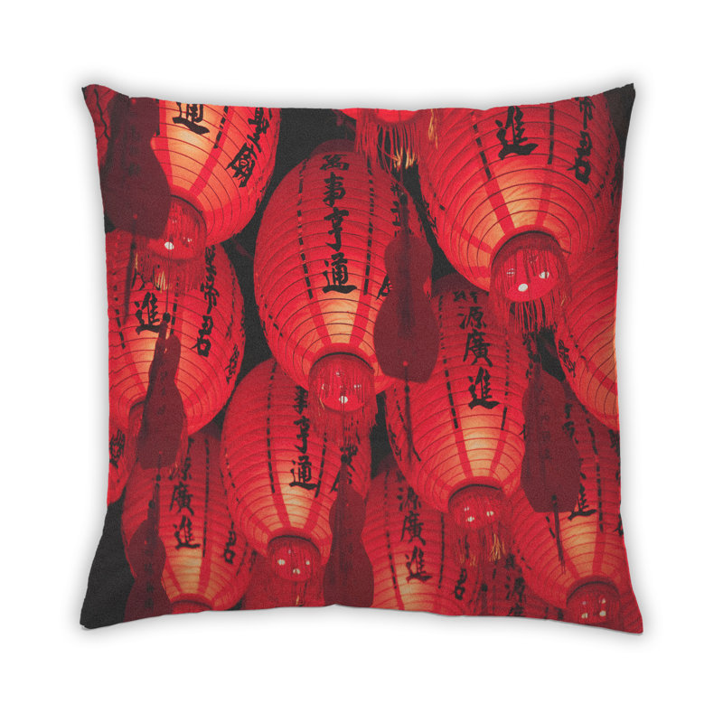 Coussin culture asiatique, Microsuède