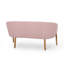 Causeuse Fery, dossier cousu en tissu rose rosé, brun 55 po-121481571