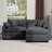 Two-Seater Sofa With 1 Footrest, L-Shaped 2-Seater Sofa With Ottoman-218080974