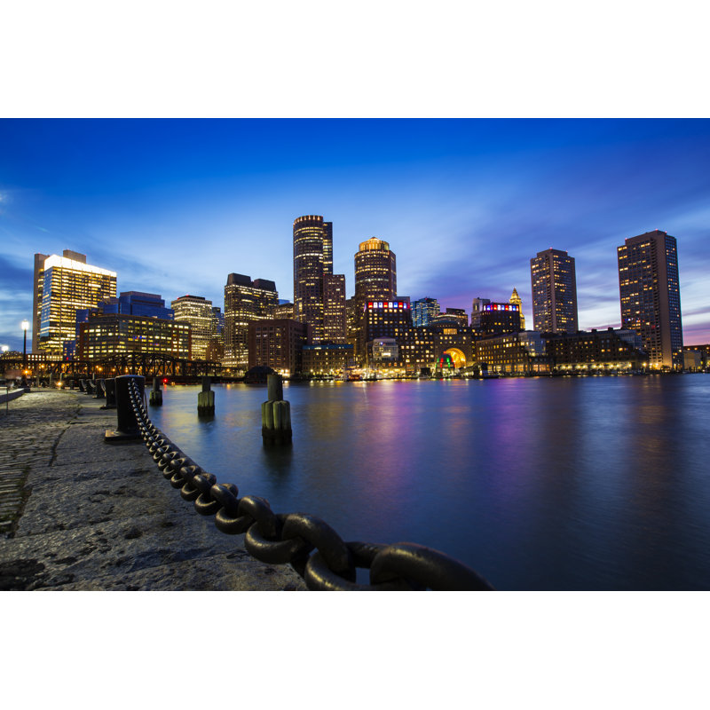 Boston Skyline by Mirceax - Wrapped Canvas Print, 81cm H x 122cm W