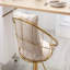 Chaise de bar en velours, plaquée or pur, conception unique, rotation de 360 degrés, hauteur réglable, convenant à une salle à manger pour un salon confortable et un bar, ensemble de 2