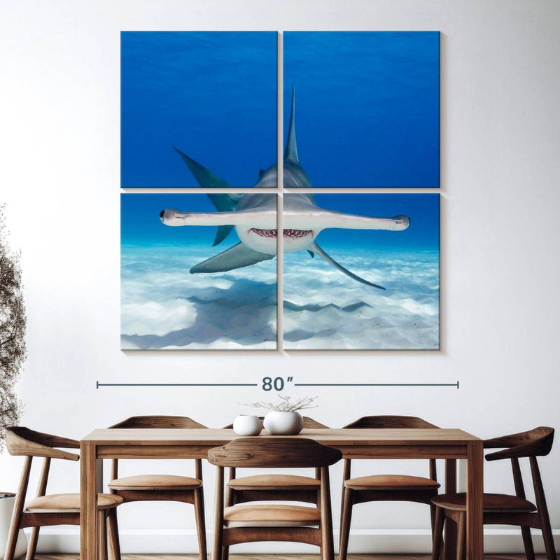Brampt Hammerhead Shark Swimming, 74" H x 74" W