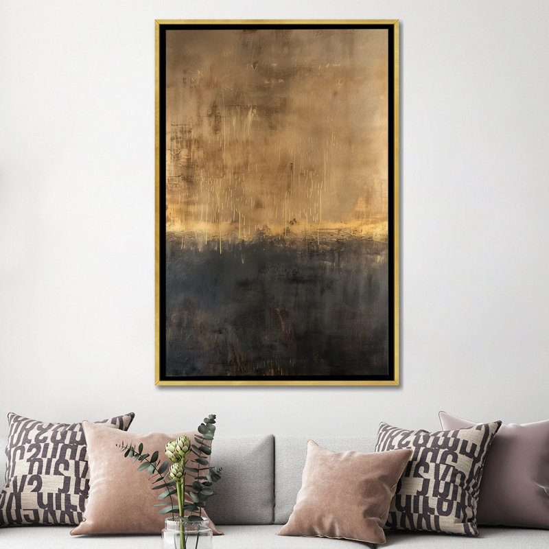 Light Begins, Gold Floater Framed Canvas, 60" H x 40" W x 1.5" D, No Mat