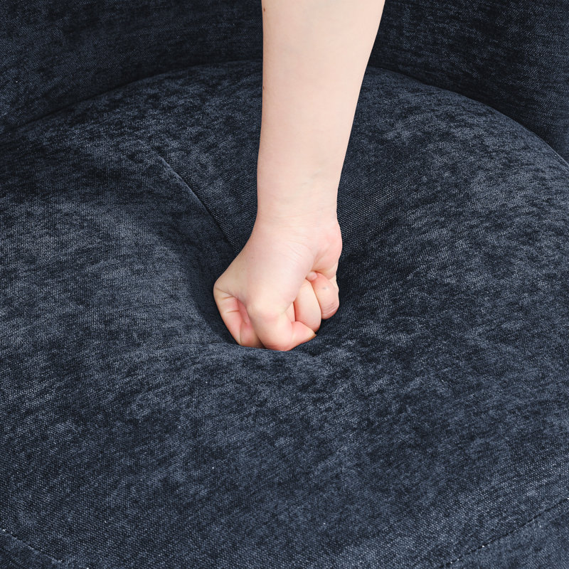 Chaise pivotante intégrée en tissu, Lin de coton bleu marine