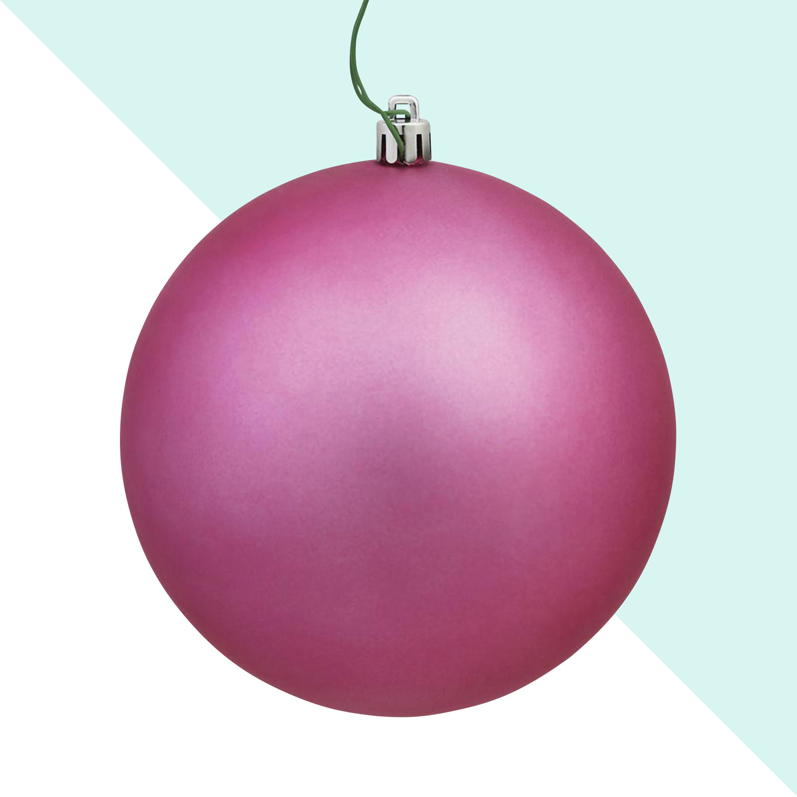 Holiday Décor Ball Ornament, 3" H x 3" W x 3" D, Candy Mauve