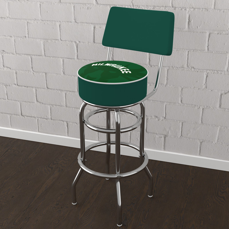Swivel Upholstered Counter Stool with Metal Frame