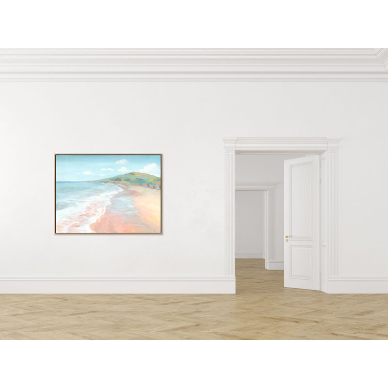 «Rose Colored Beach» par Ryan Brown, art mural encadré, Couche de verre