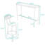 Ensemble de table de bar 3 pièces avec 3 tabourets-355181519-355181504