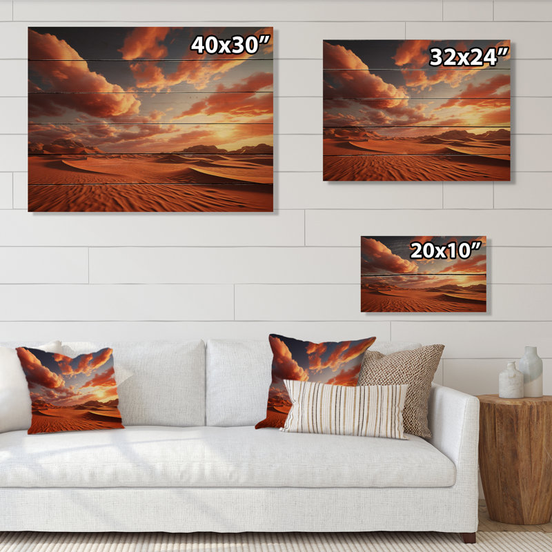 African Sahara Dreams III sur impression sur bois, H 30 po x l 40 po x P 0,78 po