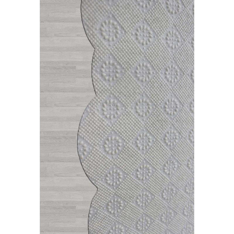 Élégant tapis tissé (4,6 x 7,2 pi), 100% polyester, d'une hauteur de poils de 0,3 po | Antibactérien et antidérapant dessous, lavable à la machine | Durable avec impression numérique 3D, parfaite pour le décor du salon et de la chambre à coucher