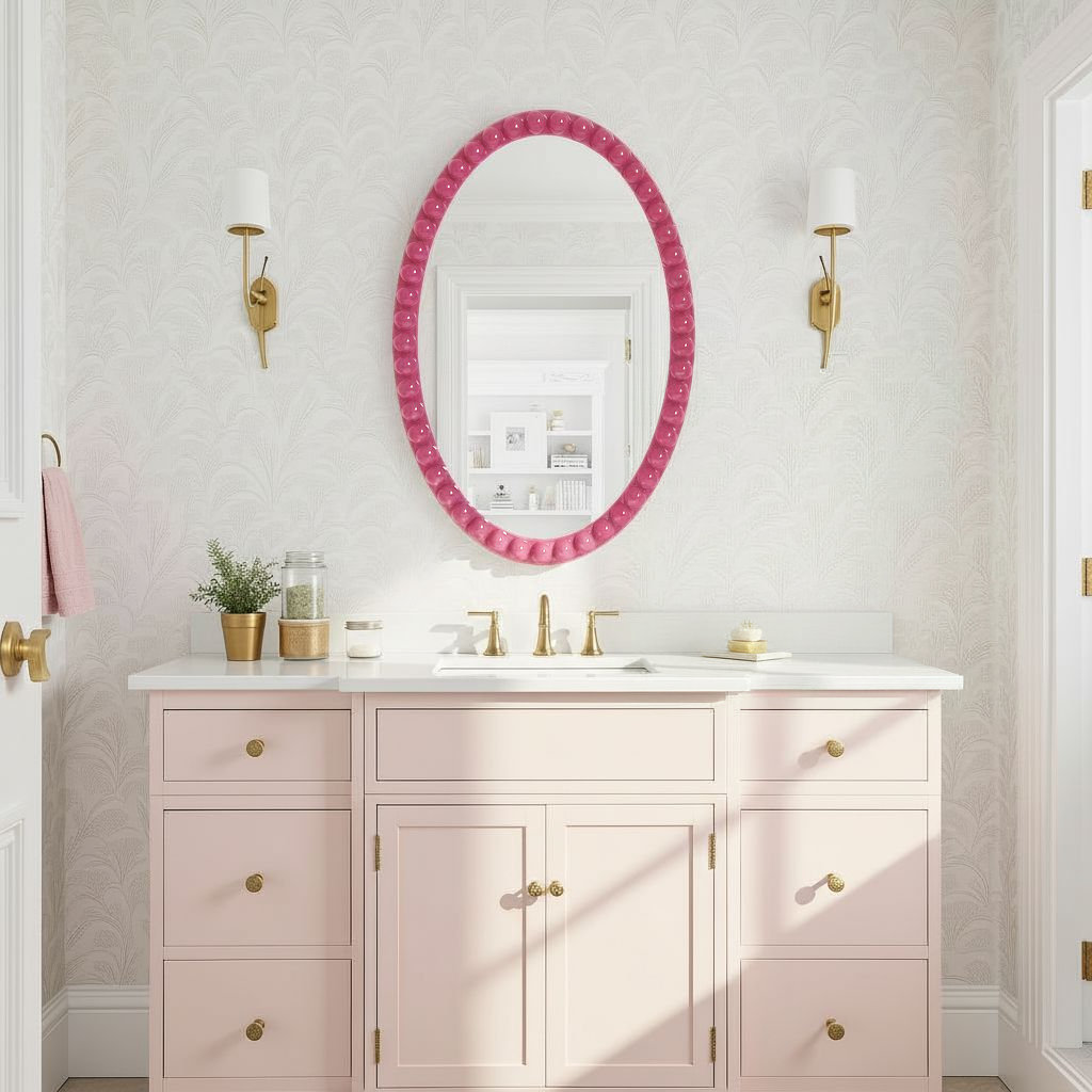 24" Mirror, Pink