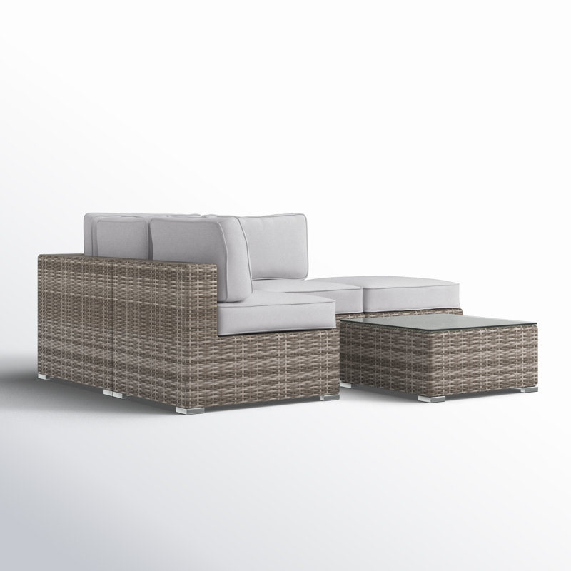 Ensemble de conversation modulaire avec coussins 3 pièces Demarest