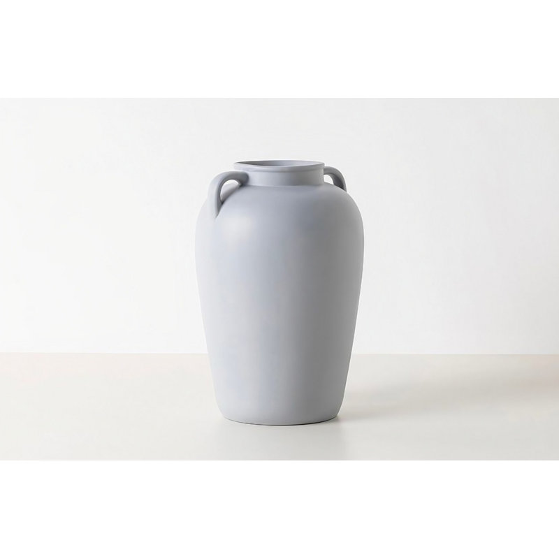 Cristela Ceramic Table Vase, Light Grey, 19cm H x 18cm W x 27cm D