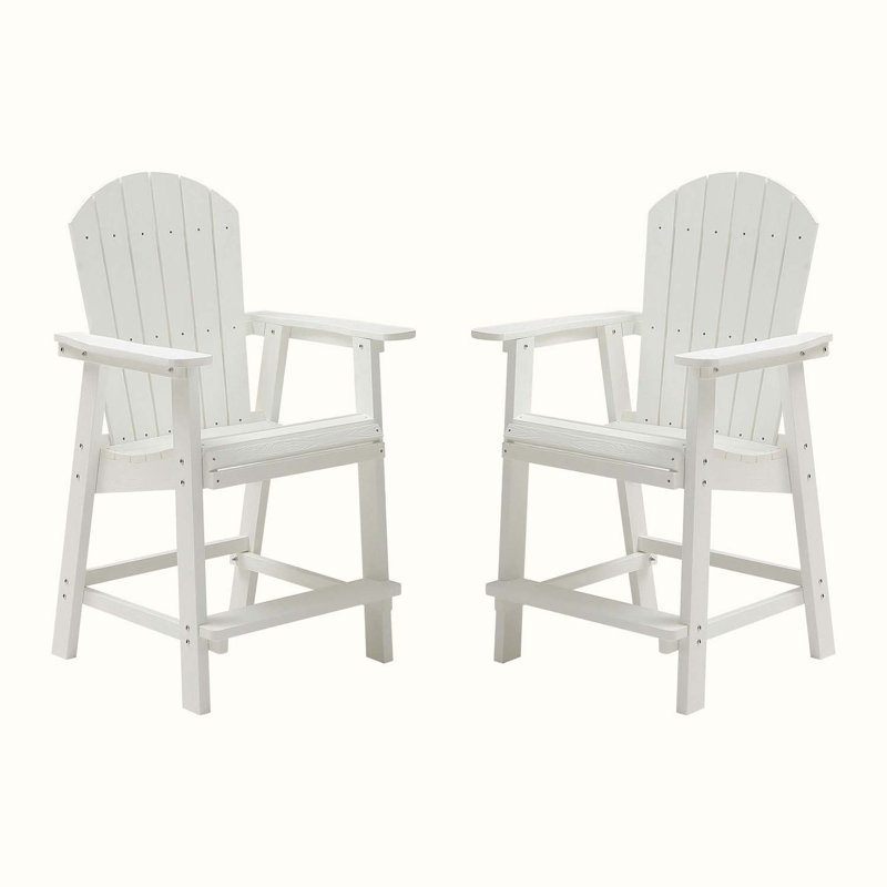 Chaise de salle à manger d'extérieur Falkville, Blanc mat