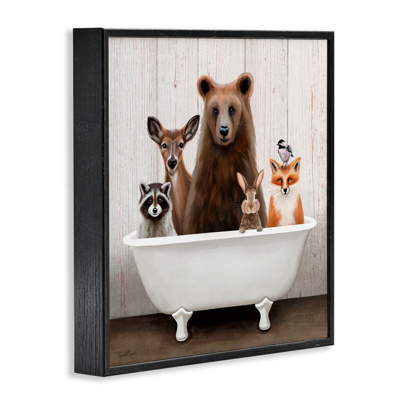 Art de giclée encadrée noire Woodland Creatures par Elizabeth Tyndall, Giclée encadrée noir minuit