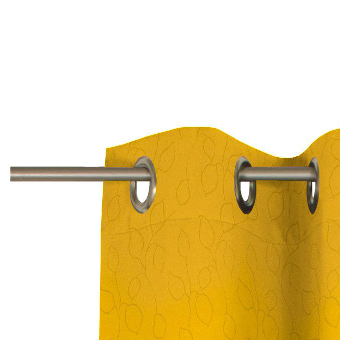 Valeriani Room Darkening Single Curtain Panel, 175cm H x 132cm W, Yellow