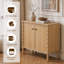Buffet de 80 cm avec portes à fermeture douce et rangement dissimulé pour les câbles, couleur naturelle-1026055800-1026055807