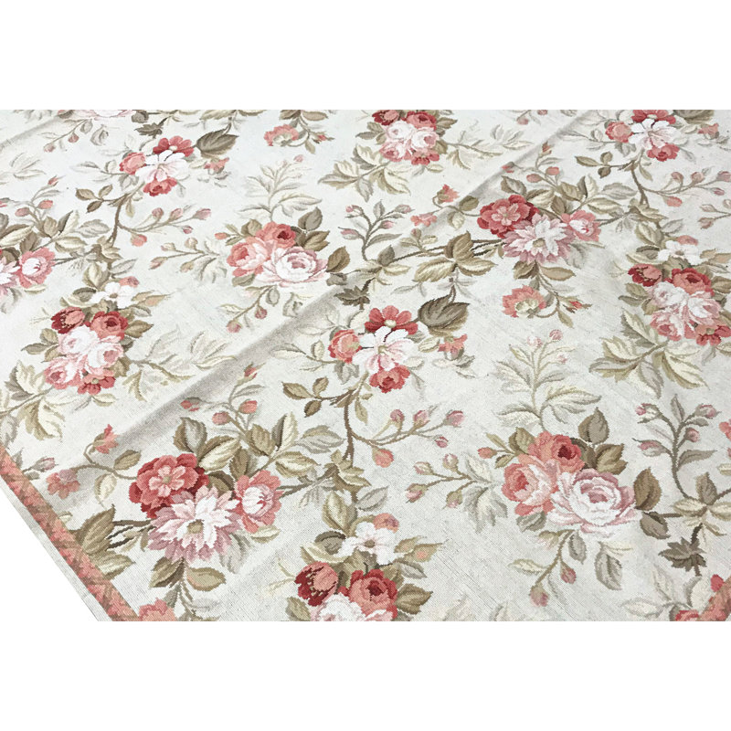 Hand Woven Wool Floral Area Rug