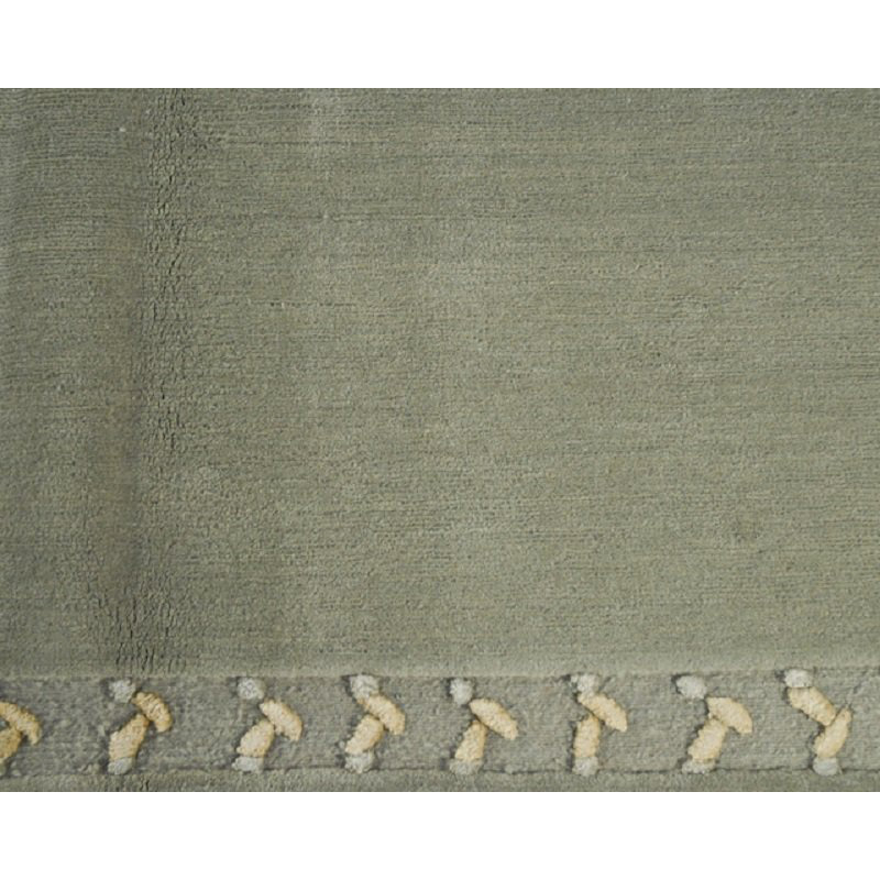 Doodles Wool Oriental Area Rug in Green, Rectangle 6' x 9'