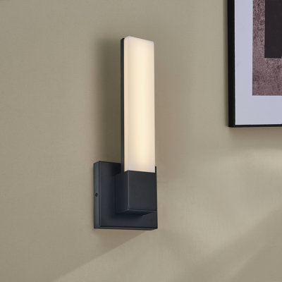 Led Light Wall Sconce In Black Finish