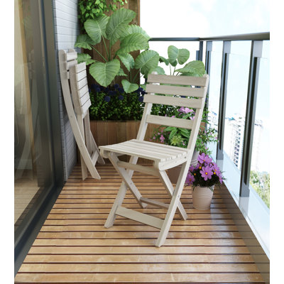 Chaise d'appoint de patio pliante en acacia