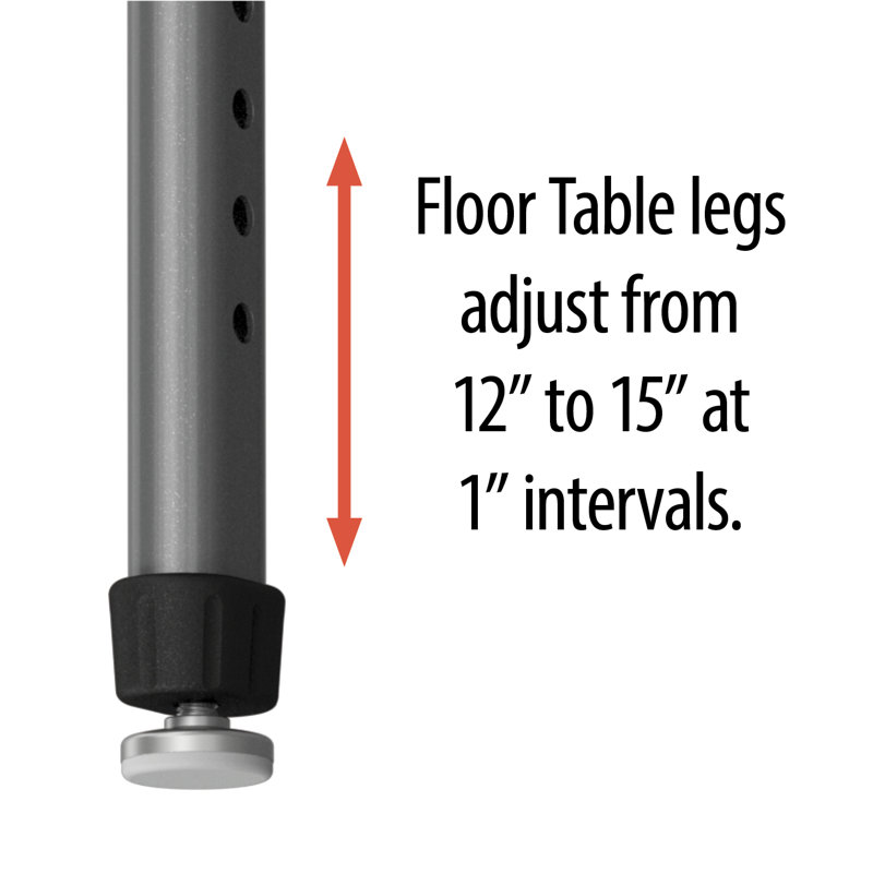 Apex Series Adjustable Round 4 Students Activity Table, 15" H x 36" L x 36" W, Asian Knight