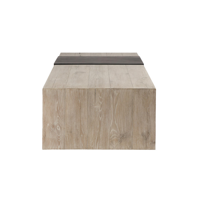 Table basse Danica , Blanc antique / noir