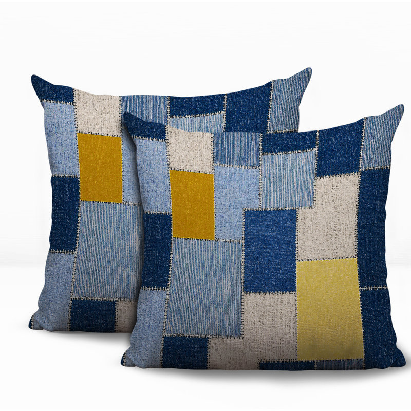 Oreiller réversible intérieur / extérieur Kazie, 20x20, Yellow